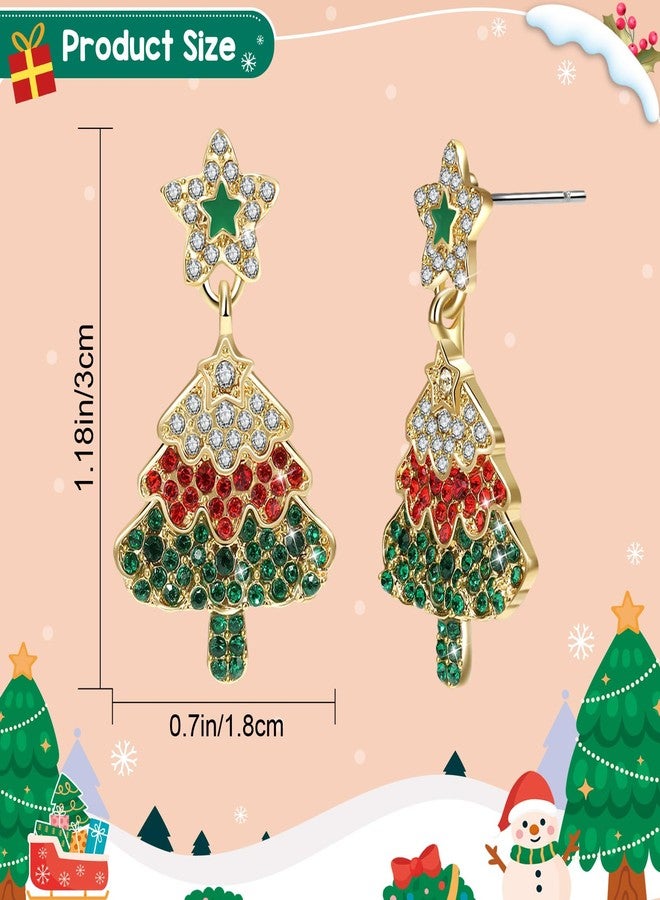 Joyline Christmas Tree Earring for Women Gifts Crystal Dangle Earring - Image 2